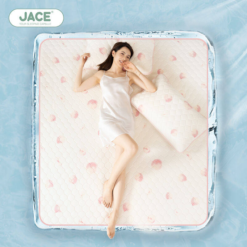 JaCe床笠款乳胶凉席子凉垫空调席可水洗不缩水白桃三件套2.2*2m