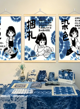 扎染步骤民族风创意文化挂画