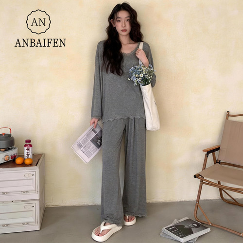 女莫代尔蕾丝慵懒家居服套装