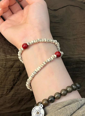 天然星月菩提小米珠搭配朱砂圆珠