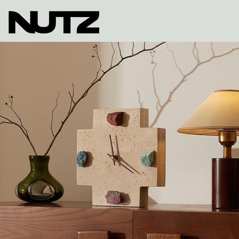 矿石时钟桌面软装摆件