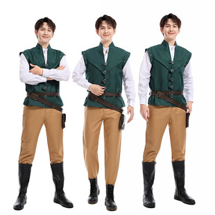 万圣节长发公主王子森林莴苣王子弗林·莱德魔法奇缘 cosplay服装