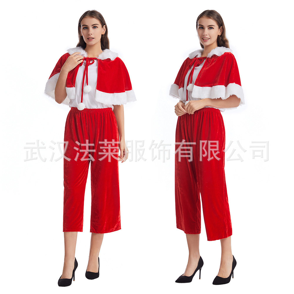 圣诞节披风cos服金丝绒圣诞衣服
