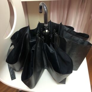 爆款日本伞外贸小黑伞黑胶遮阳伞超强防晒手动弯钩折叠伞晴雨两用