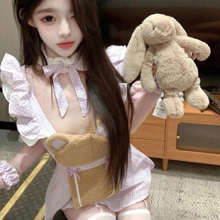 甜美吊带大码 原创小厨娘性感cos制服套装 睡裙 新款 小熊女仆女装