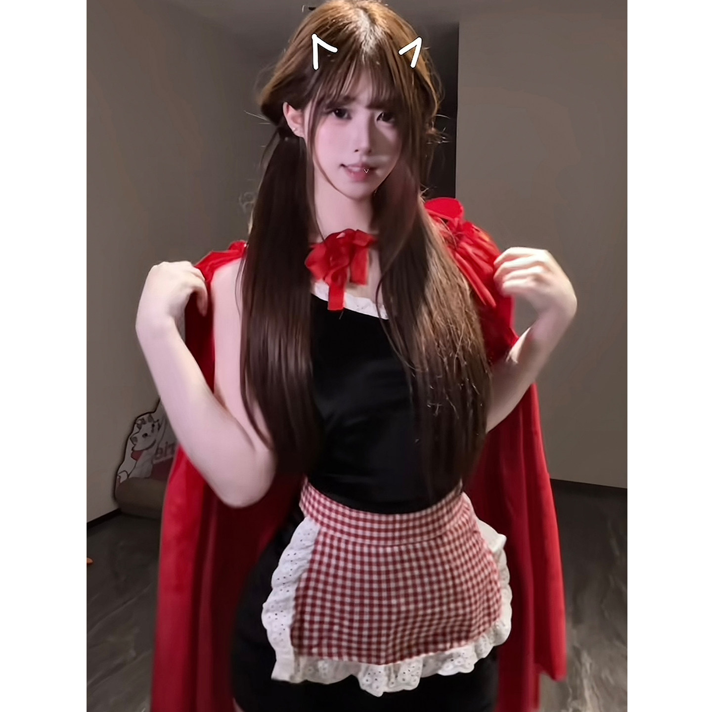 万圣节穿搭女仆女装小红帽斗篷cos制服套装可爱围裙性感连衣裙
