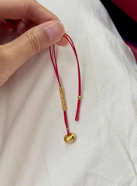 新中式小元宝碎金编织手绳女vintage精致百搭手串小众设计手饰品