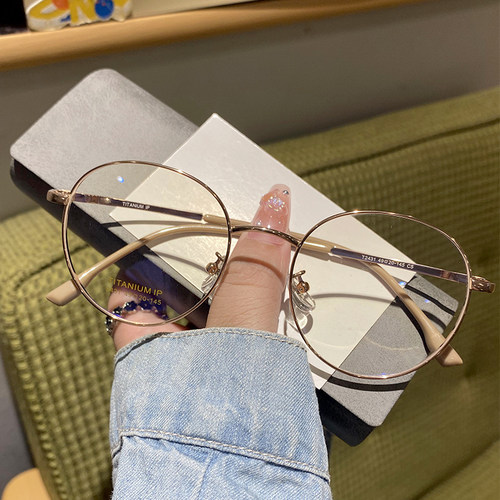 钛架可配有度数男女近视眼镜框