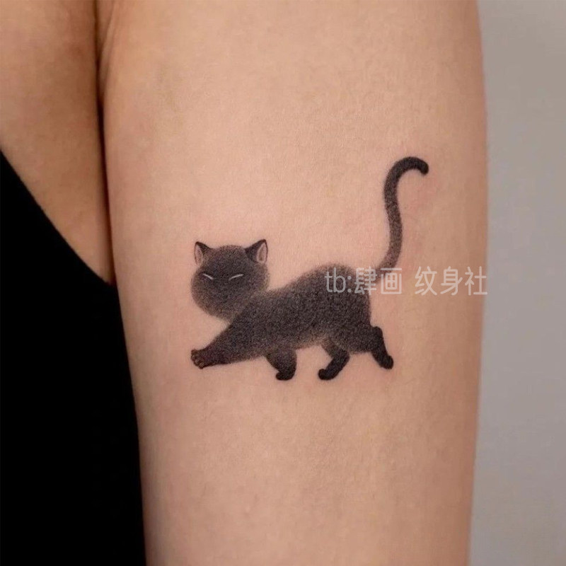 5张甜酷暗黑系可爱猫咪纹身贴酷