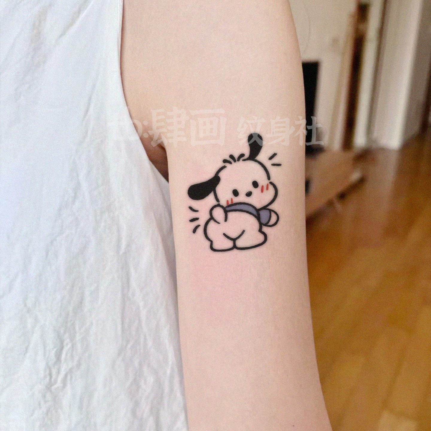 可爱小狗彩色纹身贴学生款男女