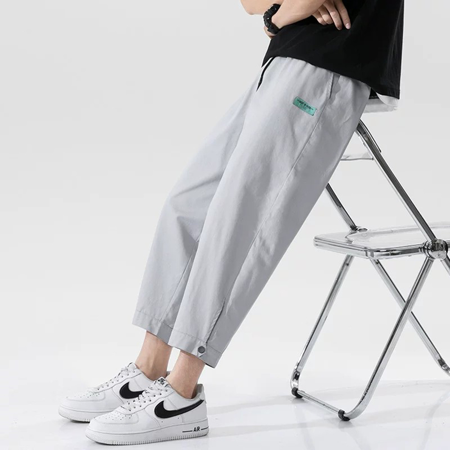 【新品】八分裤男夏季纯棉休闲裤图片