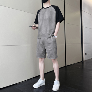 夏季套装男潮流痞帅短袖短裤休闲运动2026新款高级感潮牌搭配一套