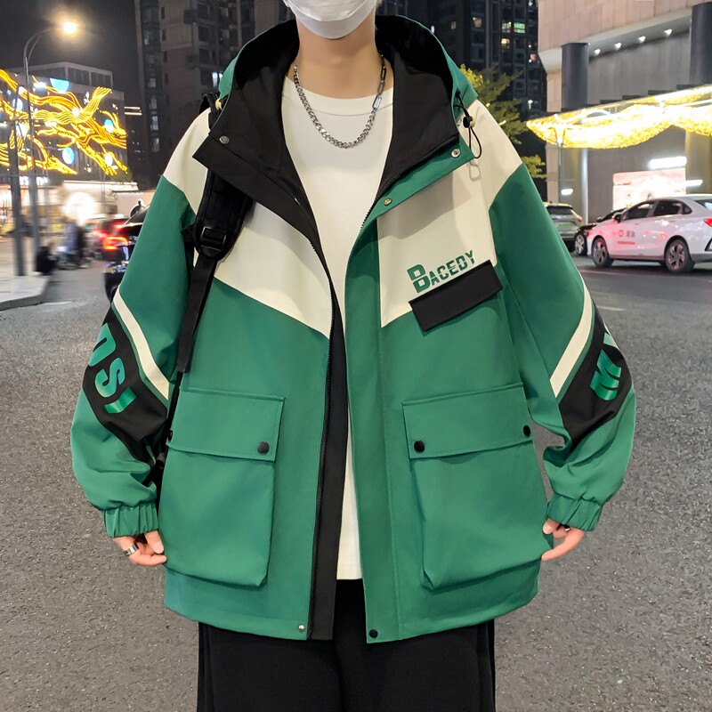 外套男春秋季潮流工装夹克痞帅气休闲褂子秋天上衣服潮牌冲锋风衣