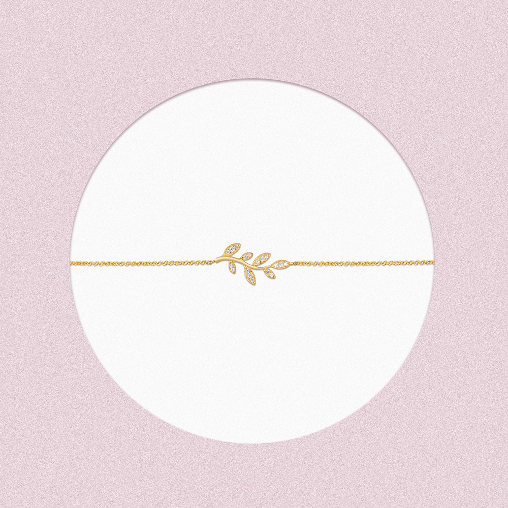 18k橄榄枝纯银百搭轻奢小众手环