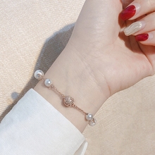 奥地利水晶remix温婉灵隐形磁扣925纯银手链女玫瑰金珍珠手饰礼品