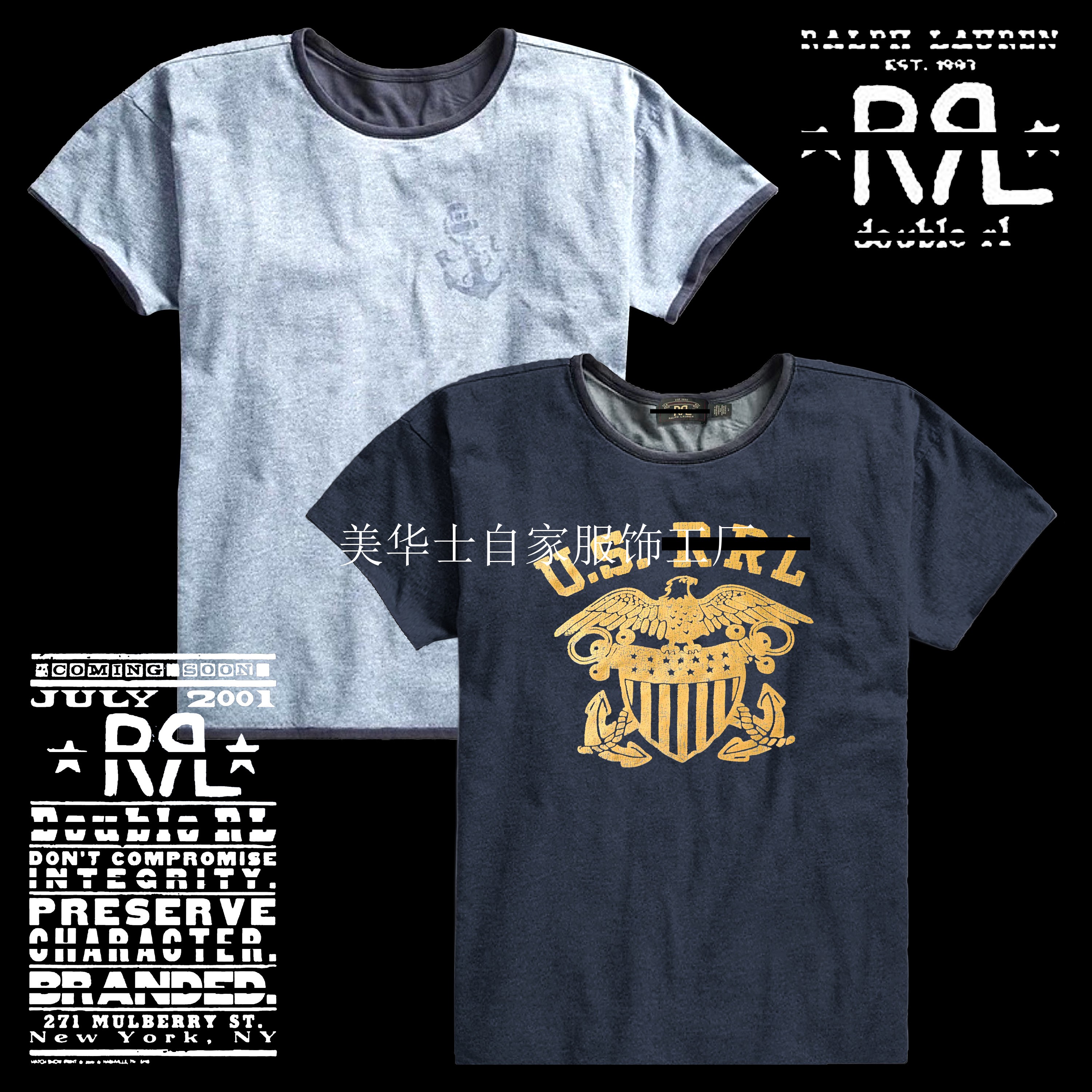 美式复古空军老鹰印花短袖T恤