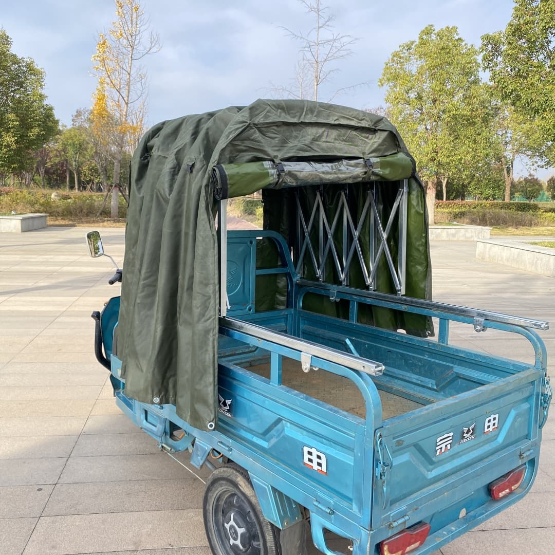 新款电动三轮车雨棚推拉后车篷全挡遮雨棚伸缩后车棚遮阳棚防晒棚