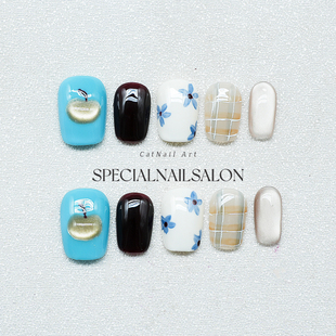 纯手工穿戴甲ins风高级感搞怪小众可爱显白美甲贴片 青涩苹果