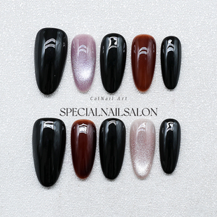 【夜幕流砂】纯手工穿戴甲2025新款御姐风中长款高级感轻奢美甲片