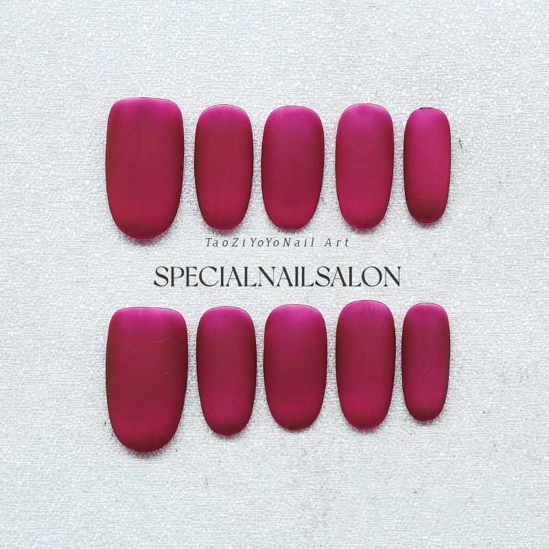 【丝绒雾影】纯手工穿戴甲雾面丝绒高级感磨砂显白纯色简约美甲片