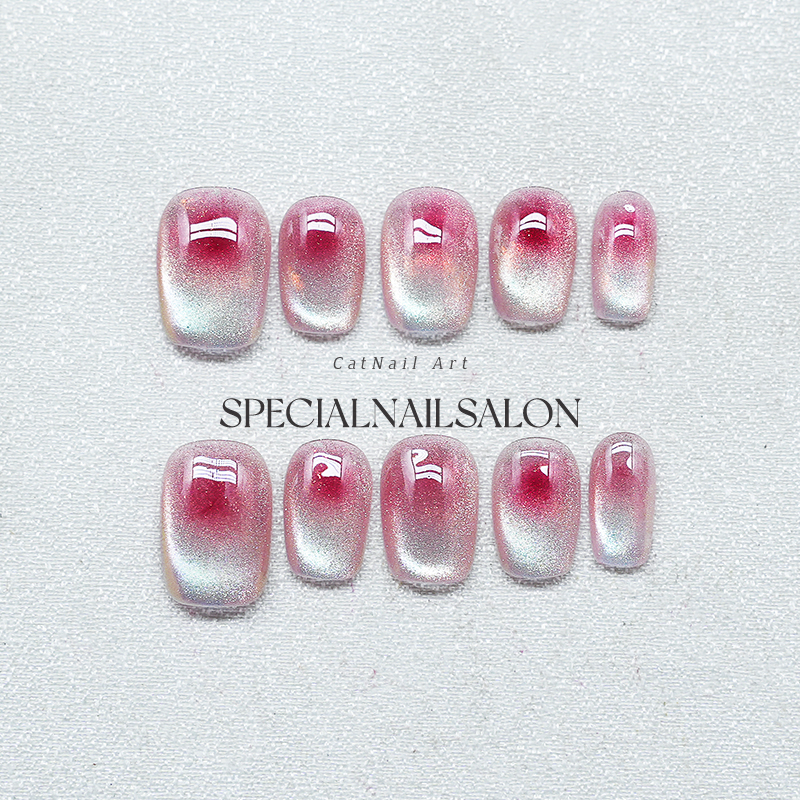 【蜜桃心动】纯手工穿戴美甲2025新款甜美超显白气质仙女指甲贴片