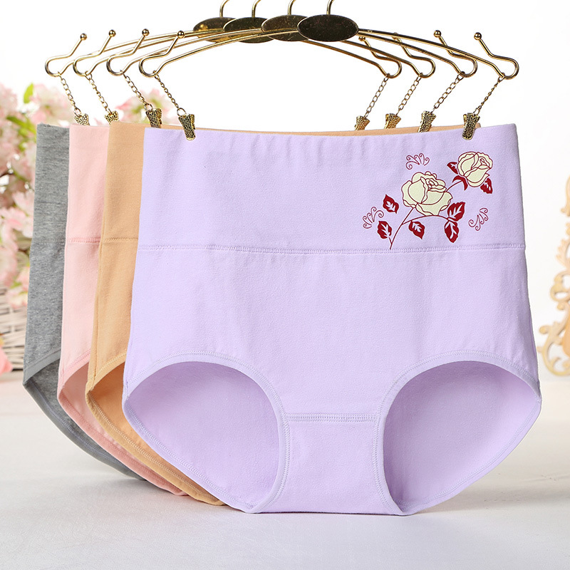 纯棉内裤女透气高腰收腹棉质面料