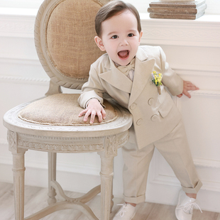 男童西装 儿童礼服小西服花童英伦风外套演出服周岁生日主持人 套装