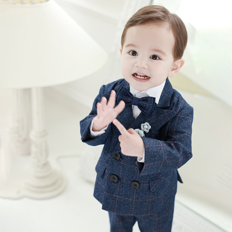 馨妍童男童礼服儿童西装套装西服