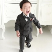 英伦周岁生日主持人演出 三件套西服花童韩版 儿童西装 男童礼服套装