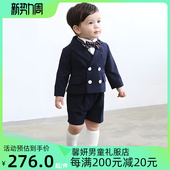 正装 英伦风周岁生日花童小西服男宝宝韩版 夏 男童礼服套装 儿童西装