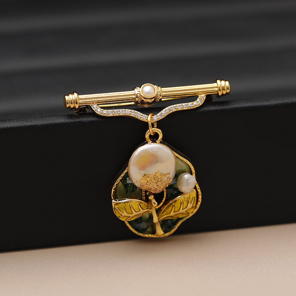 中古vintage复古玫瑰花胸针女巴