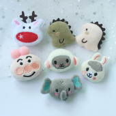 可爱毛绒玩偶胸针恐龙小象小羊公仔卡通别针装 饰书包配饰围巾饰品