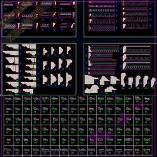 欧式美式法式门套线石膏实木天花角线框饰线CAD大样图剖面横切面