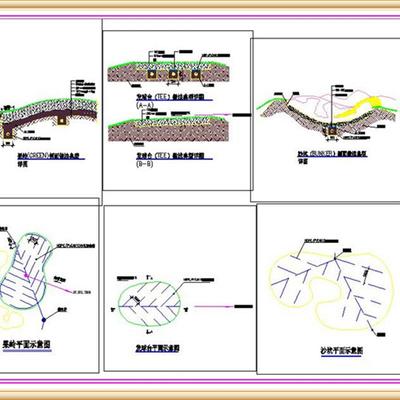 高档高尔夫球场(小9洞)带标注详细设计详图大样图cad全套施工图纸
