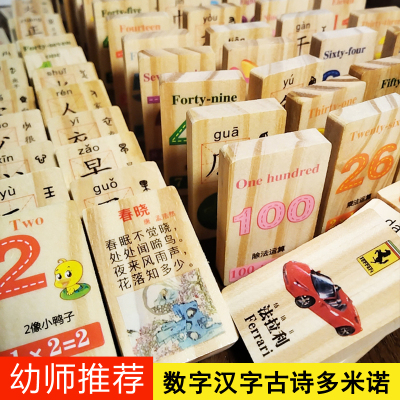 多米诺骨牌玩具早教认知数字汉字