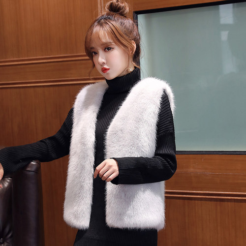 皮草女短款秋冬仿狐狸毛外套马甲