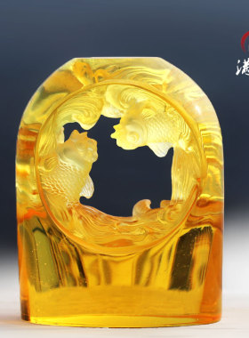 圆满琉璃鱼风水摆件乔迁送礼