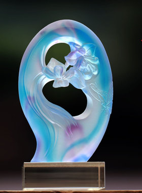 客厅琉璃兰花创意高档摆件