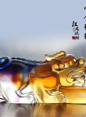 室内琉璃商铺前台摆放工艺礼品
