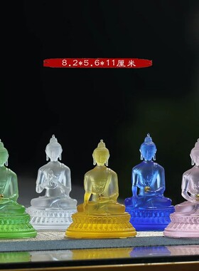 琉璃五方佛贴金三宝佛佛像