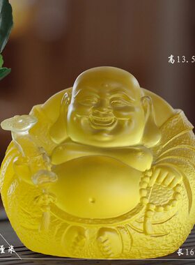 如意琉璃居家摆放结缘弥勒佛像