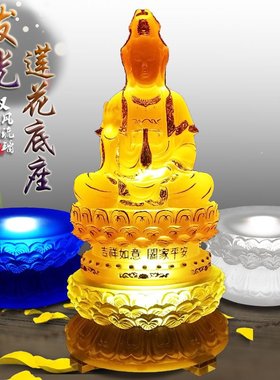 室内古法琉璃发光加高圆形佛像