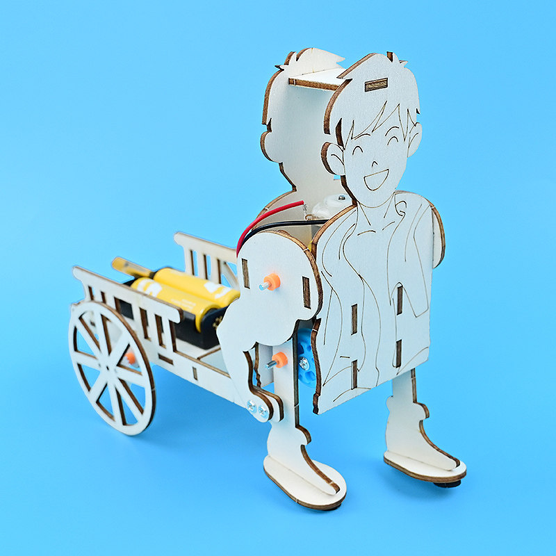 小人手拉车 木制拼插手工diy家庭作业课后延学材料包科技小制作实