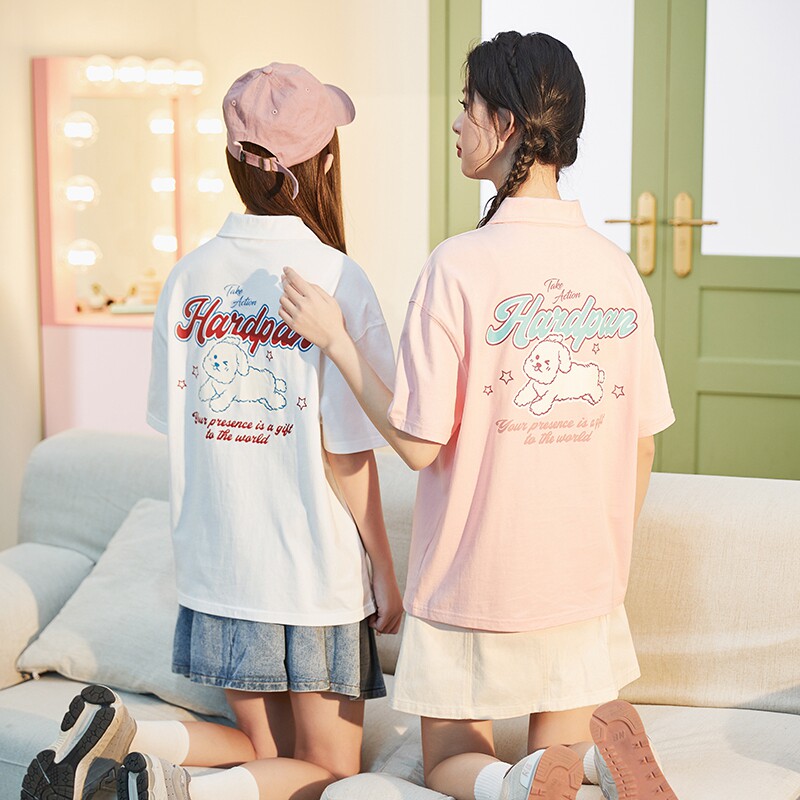 唐狮早春新款polo衫女2026夏季白色短袖t恤闺蜜内搭打底减龄上衣