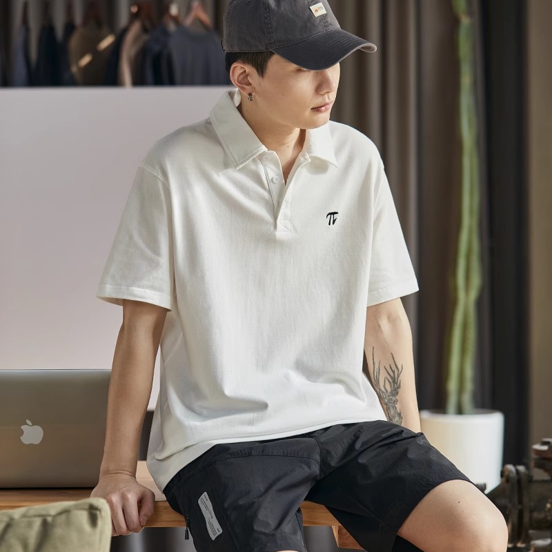 唐狮男士polo衫2025夏季新款潮流翻领上衣宽松百搭高级感短袖T恤
