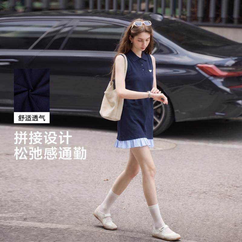 唐狮2026夏季新款连衣裙女士无袖polo领短裙时尚好看漂亮韩系穿搭