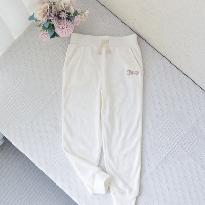 美单5-12女童春秋天鹅绒时尚卫裤