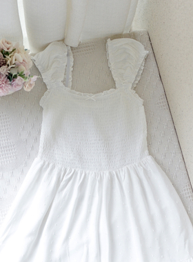 成人女装！俄单~XS-XL成人少女连衣裙白色夏季裙子柔软舒适不透