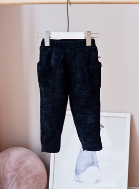 M/*D女婴儿加厚黑色长裤男宝宝双层厚实薄棉裤冬季裤子灯芯绒休闲