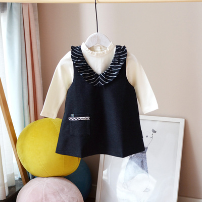 外贸1-4岁女宝宝纯棉T恤裙两件套